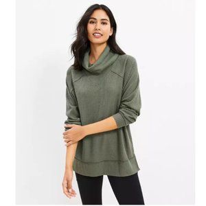 Lou & Grey | Waffle-Stitch Cowl Neck Tunic Top